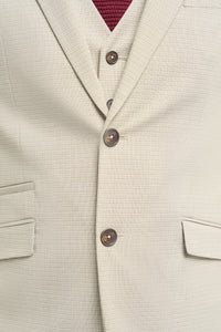 Hampton - Beige driedelig pak voor heren