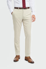 Hampton - Beige driedelig pak voor heren