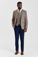 Harris Brown tweedpak met contrasterende Mayfair marineblauwe broek