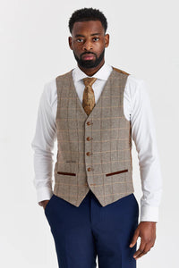 Harris Brown tweedpak met contrasterende Mayfair marineblauwe broek