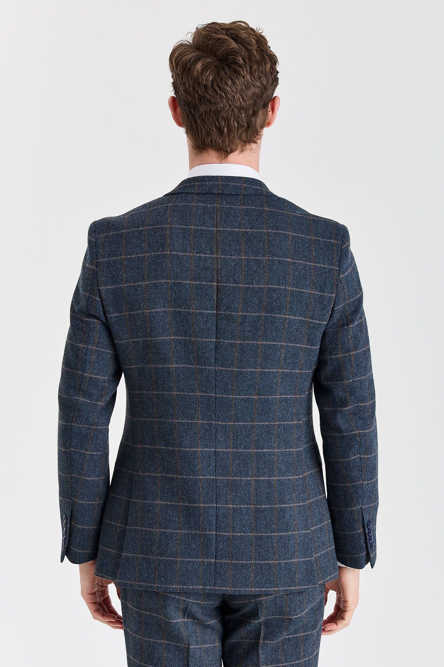 Harris - Herenblazer van marineblauwe tweedwolmix