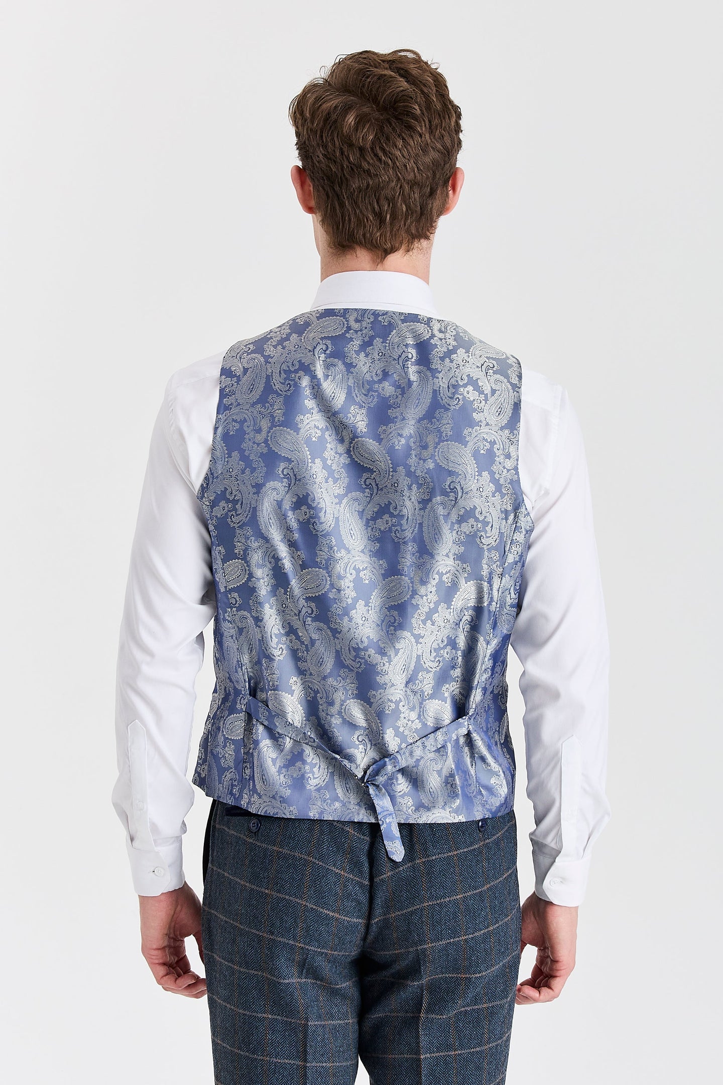 Harris - Herenvest van marineblauwe tweedwolmix