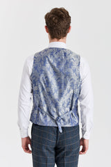 Harris - Herenvest van marineblauwe tweedwolmix
