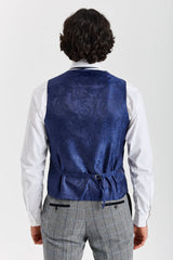 Harris - Tweed grijs vest met visgraatpatroon voor heren