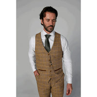 Harris Men's Brown 3-Piece Tweed Suit with Classic Vintage Style