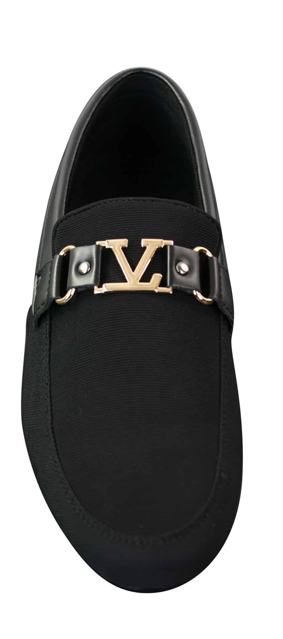 Fiorello HD0112-03 - Mens Iconic Black Navy Italian Design Slip On Smart Casual Loafers Mocassins Driving Shoes