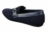 Fiorello HD0112-03 - Mens Iconic Black Navy Italian Design Slip On Smart Casual Loafers Mocassins Driving Shoes