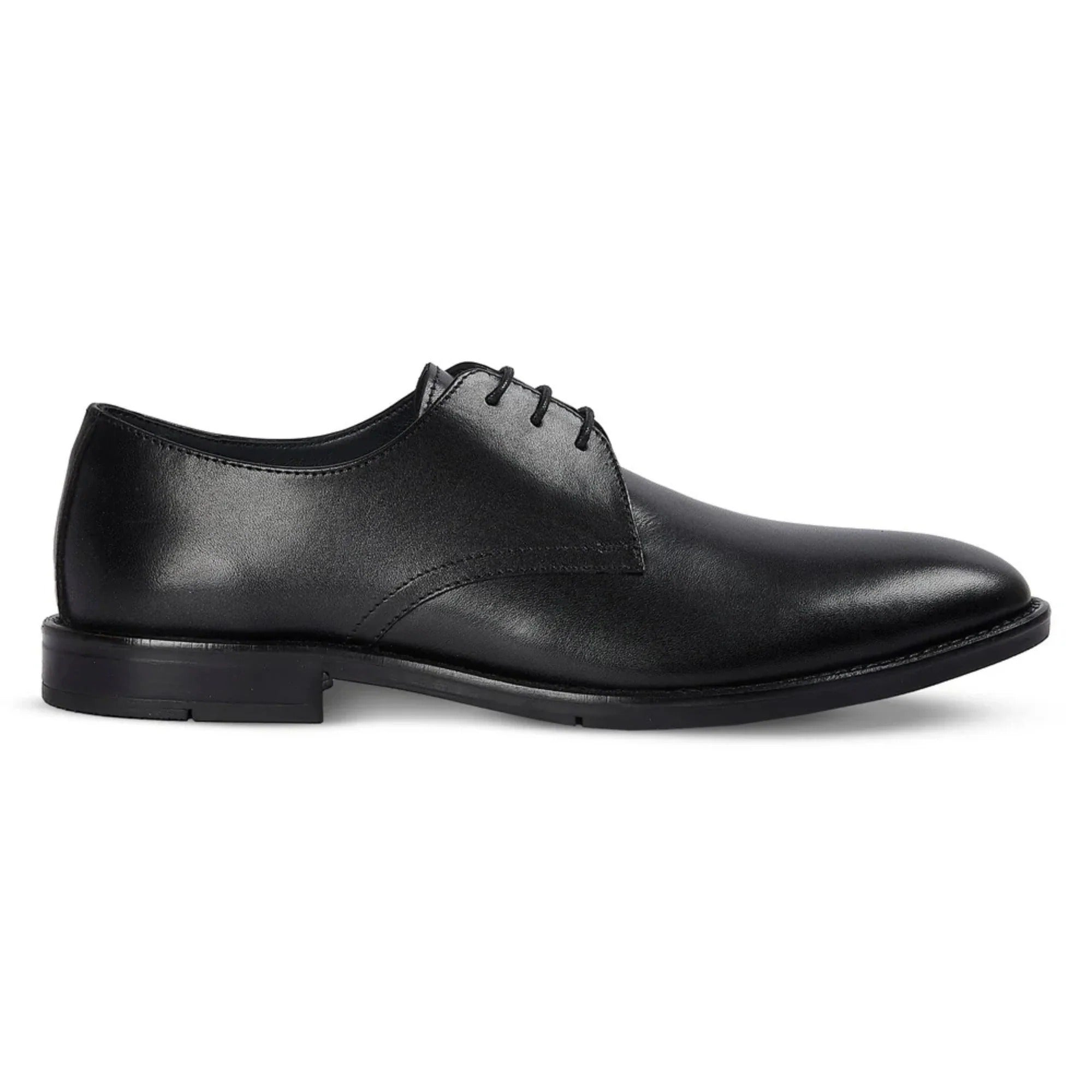 Henley - Klassieke zwarte Derby-schoenen met gladde neus voor heren