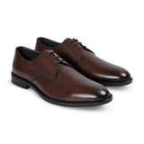 Henley - Klassieke bruine Derby-schoenen met gladde neus voor heren