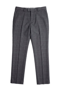 Hobbs - Heren Grijze Geruite Broek Vintage Retro Smart Wedding