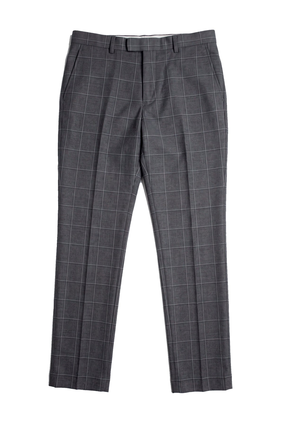Hobbs - Heren Grijze Geruite Broek Vintage Retro Smart Wedding