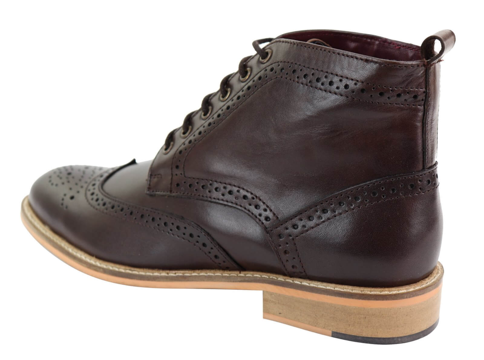 Mens Brogue Ankle Boots Brown