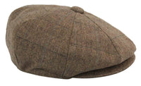 Mens Tweed Check Peaky Blinders Cap