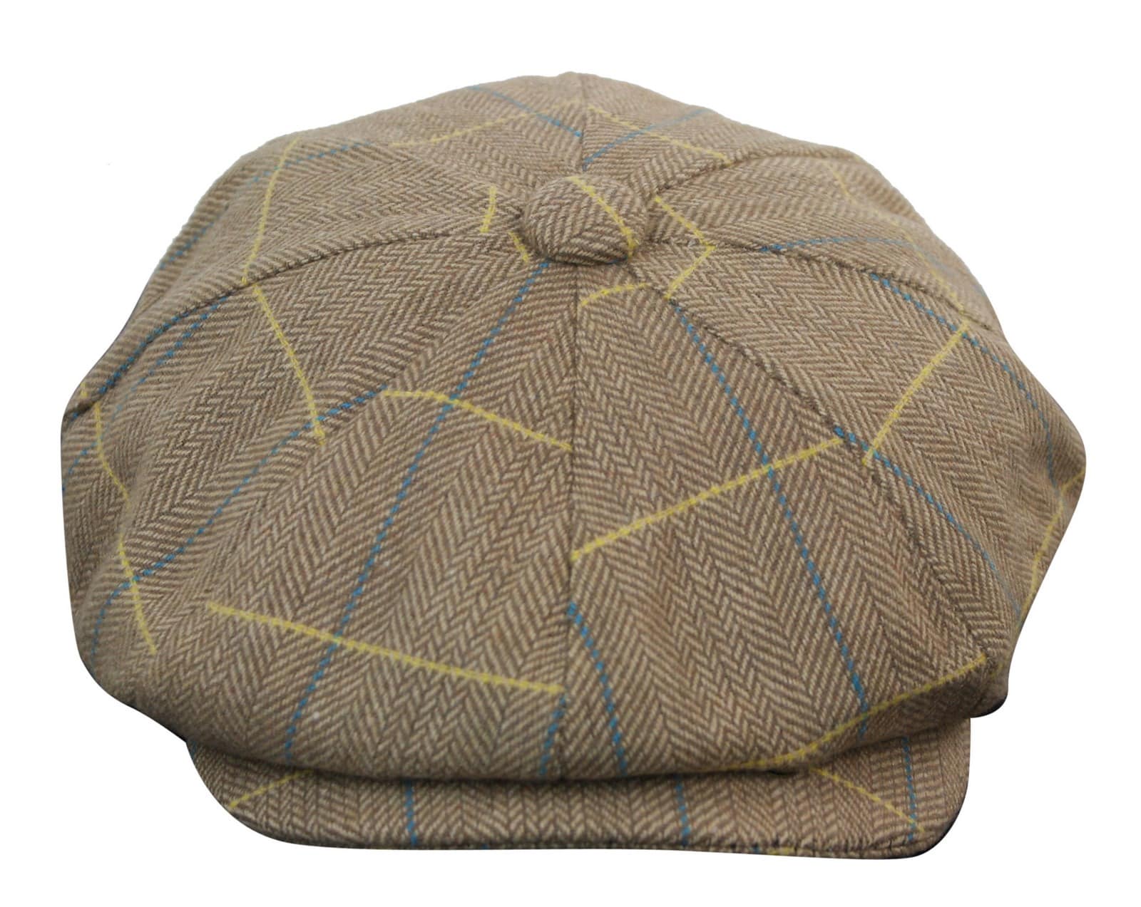 Mens Tweed Check Peaky Blinders Cap