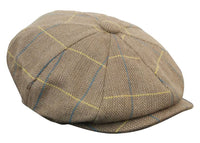 Mens Tweed Check Peaky Blinders Cap