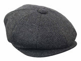 HT6316 - Mens Herringbone Tweed Peaky Blinders Hat