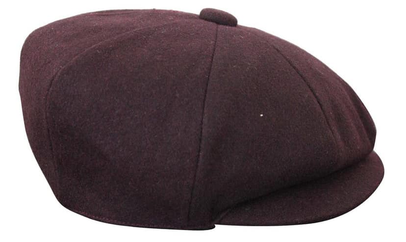 HT6363 - Mens Vintage Tweed Newsboy Peaky Blinders Cap - Brown/Wine