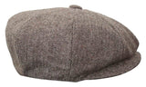 HT6364 - Mens Herringbone Tweed Newsboy Peaky Blinders Hat