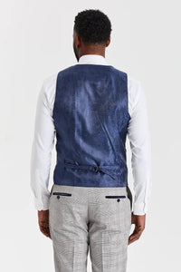 Hugo grijs pak met Parker marineblauwe contrasterende gilet