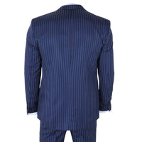 IM43 - Herenpak met krijtstreep, 3-delig, marineblauw, Shelby-stijl