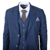 IM50 - Herenpak, blauw geruit, 3-delig, getailleerd
