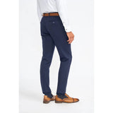 James - Heren marineblauwe wollen formele broek