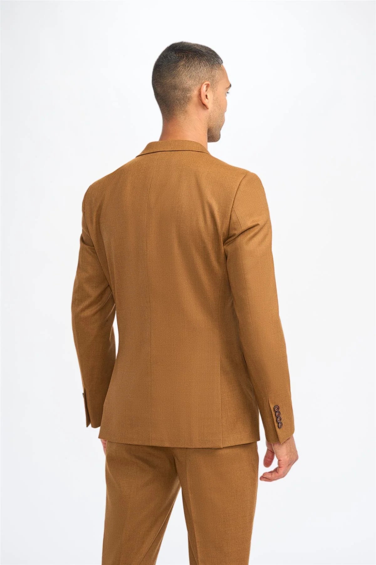 James - Heren Camel Bruine Wollen Blazer