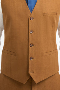 James - Heren Camelbruin Wollen Vest