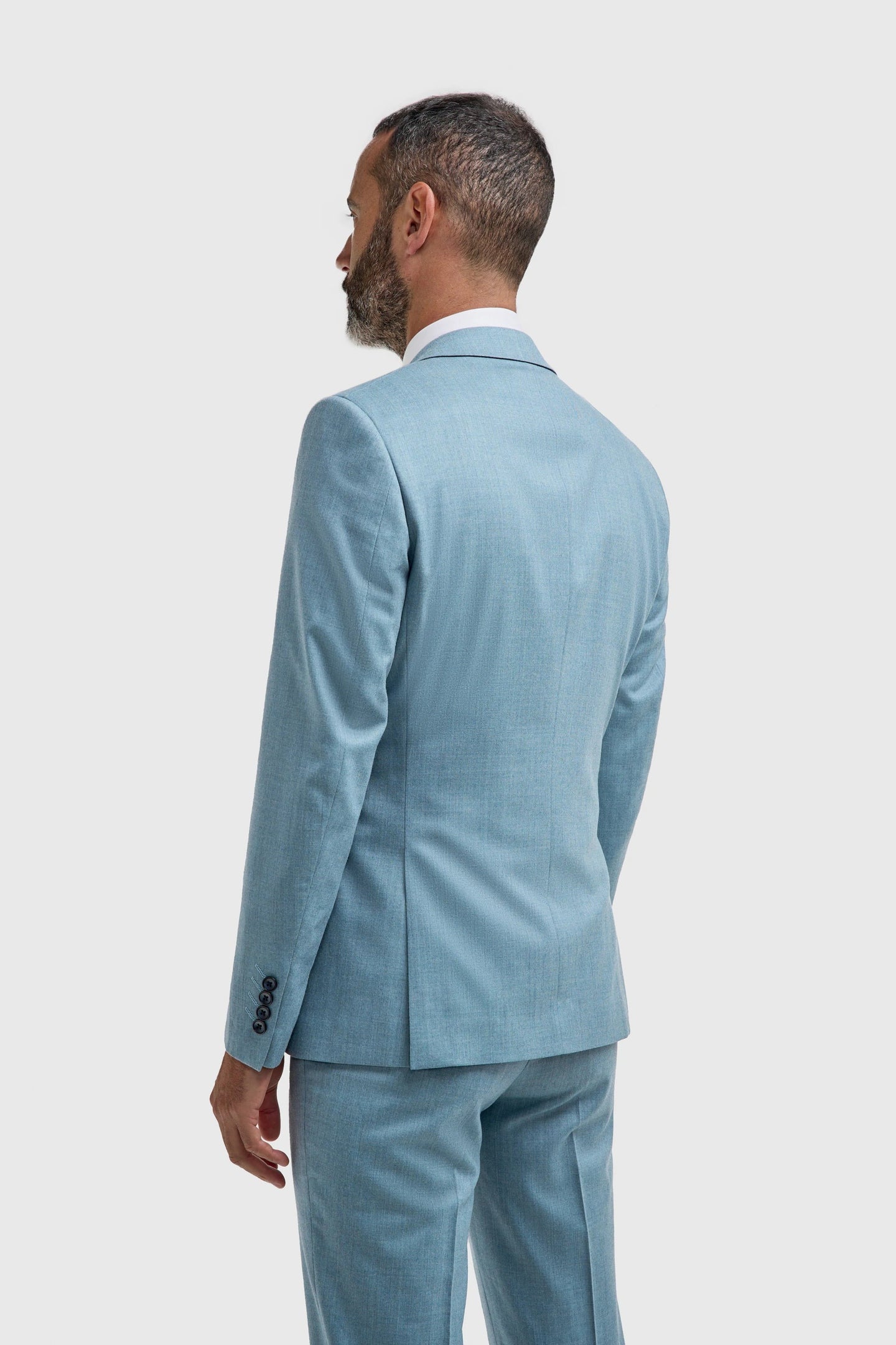 James - Lichtblauwe, gestructureerde blazer voor heren