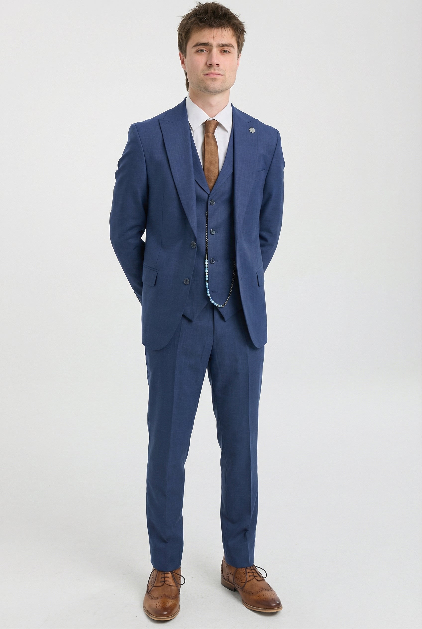 James Heren 3-delig Marineblauw Tailored Fit Pak