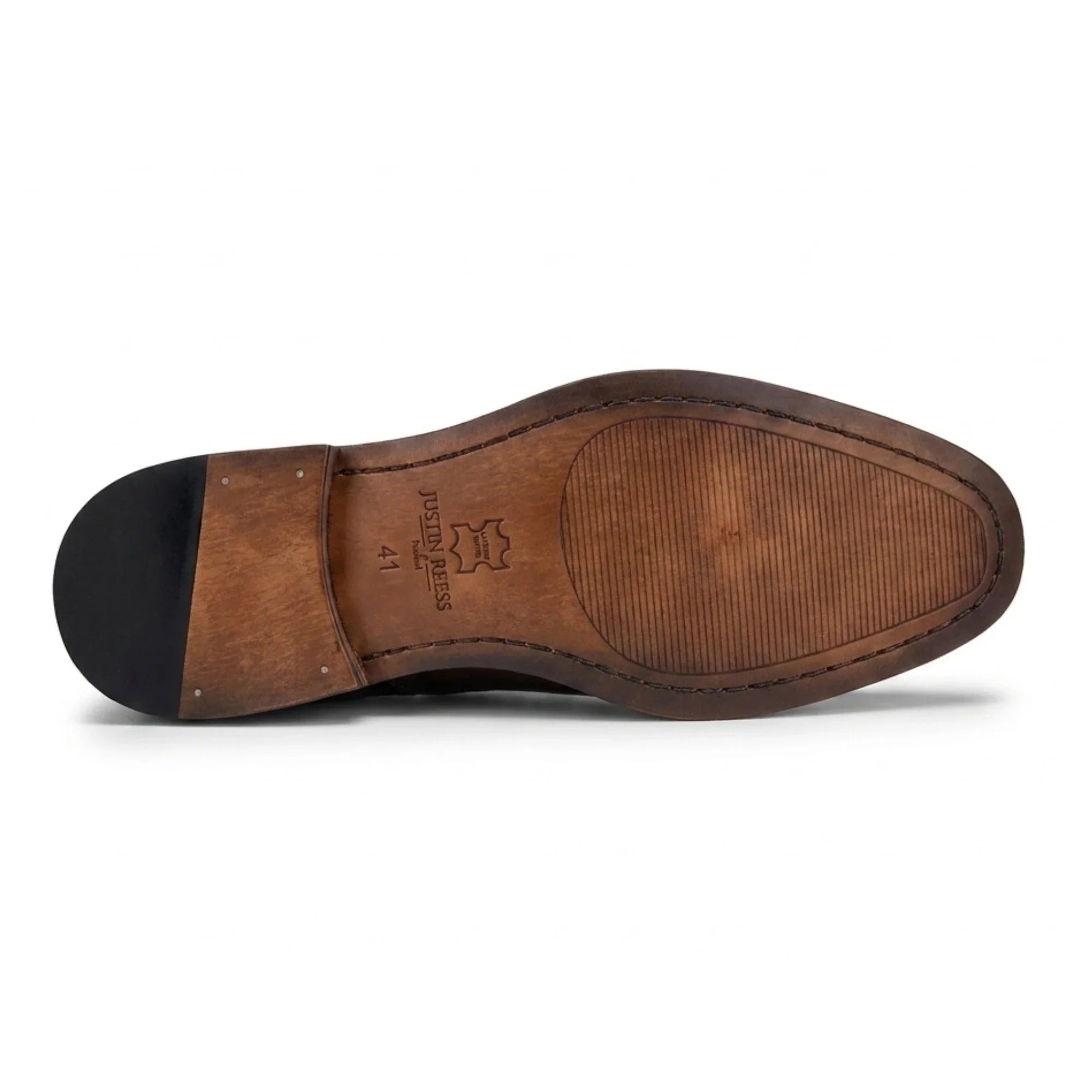 Jett - Heren Oxford schoenen met kruissteek op de neus in de kleur bruin
