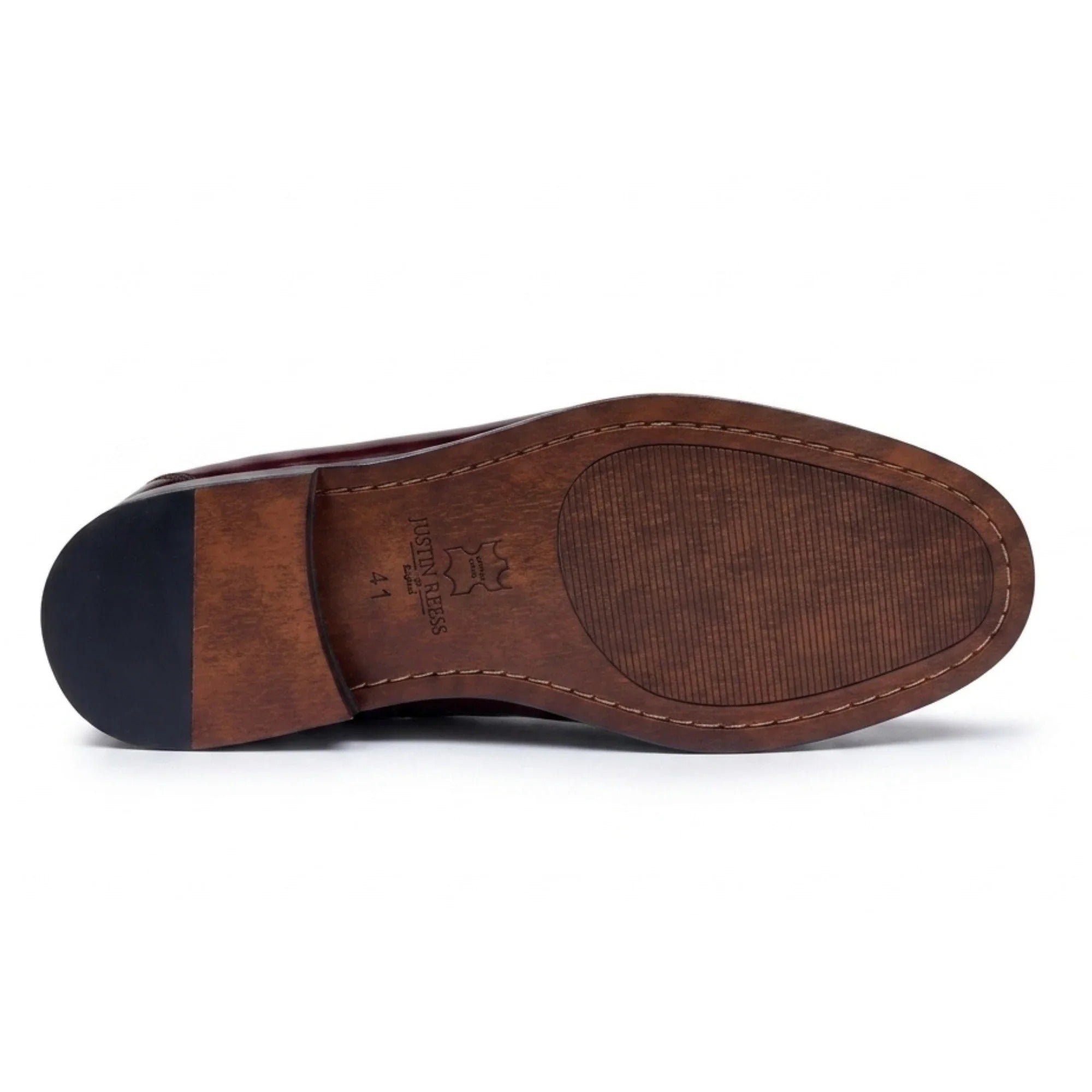 Joseph - Heren Penny Loafers van bordeauxrood lakleer