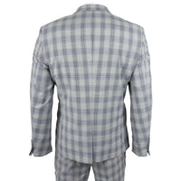 Knight - Men's Grey Blue Checked Blazer