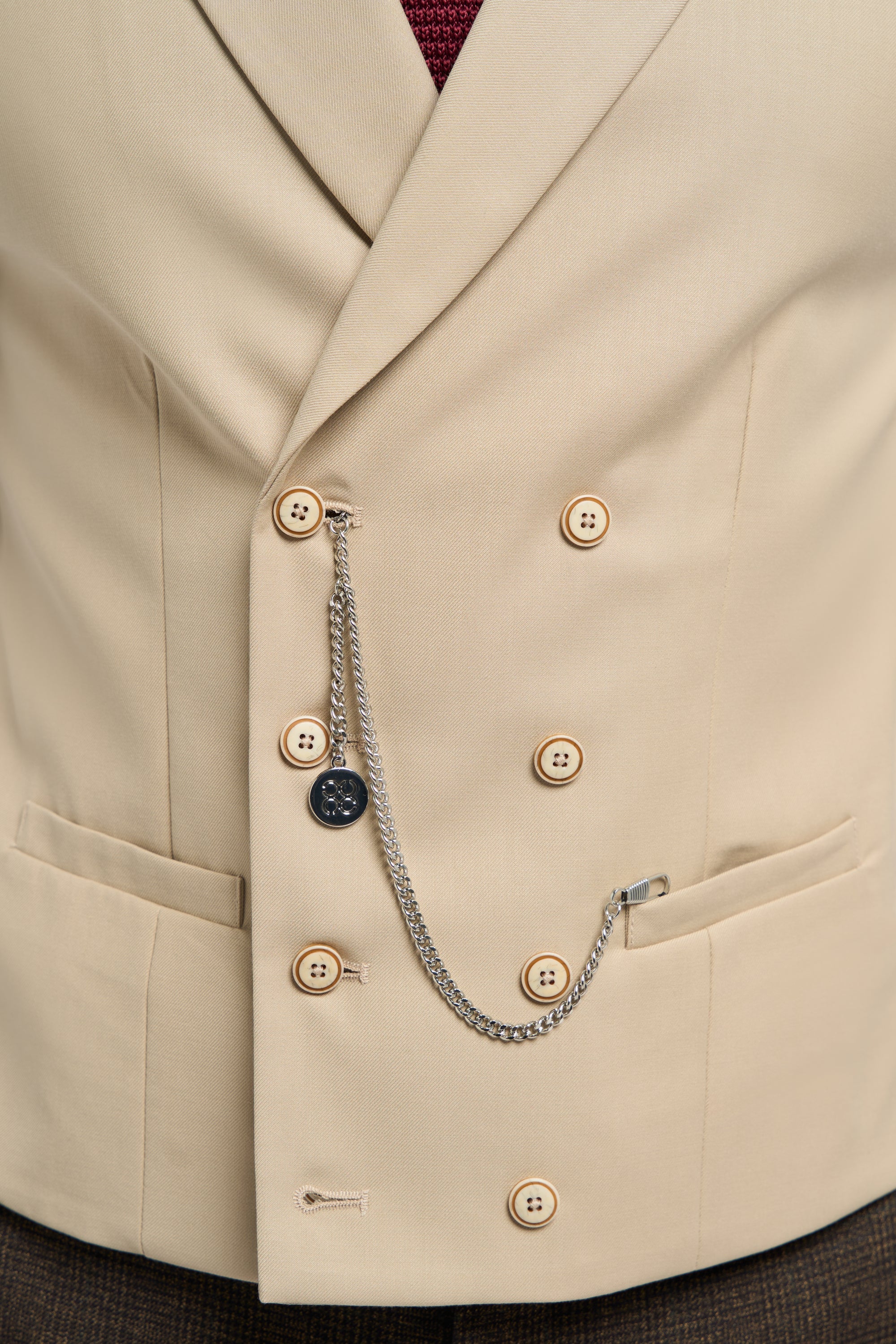 Heren dubbelrijs vest met ketting - Cavani Lennox