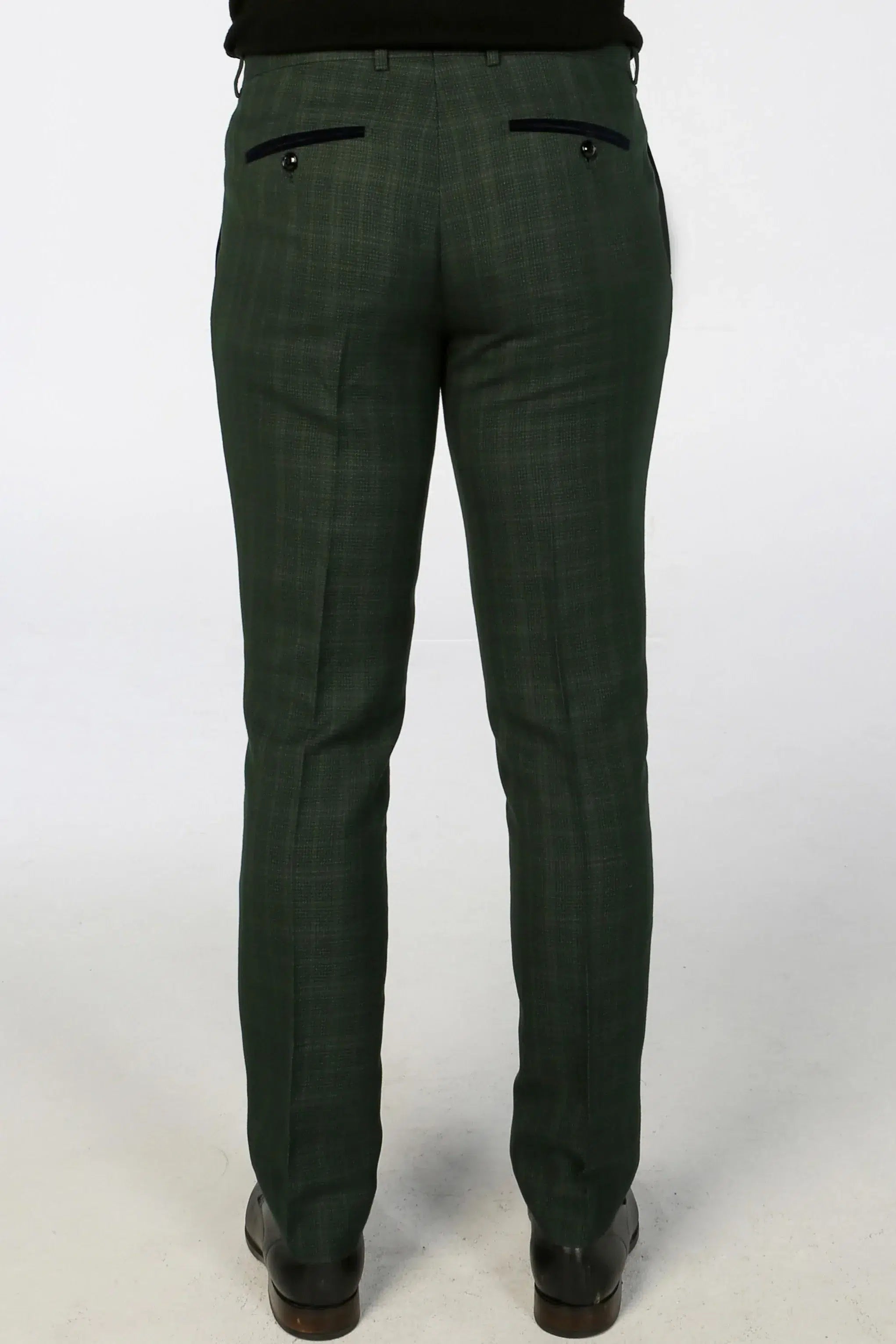 Leo - Men's Green 3 Piece Checked Tailored Fit Suit