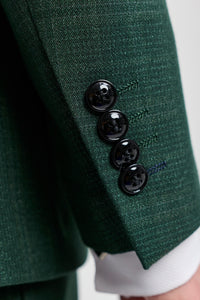 Leo - Heren Groen 3-delig Geruit Getailleerd Pak