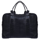 Real Leather Carry On Overnight Bag - Black