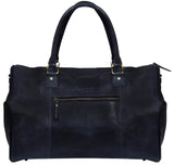 Genuine Leather Vintage Carry On Travel Bag - Black