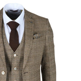 Liam - Men's 3 Piece Brown Checked Suit