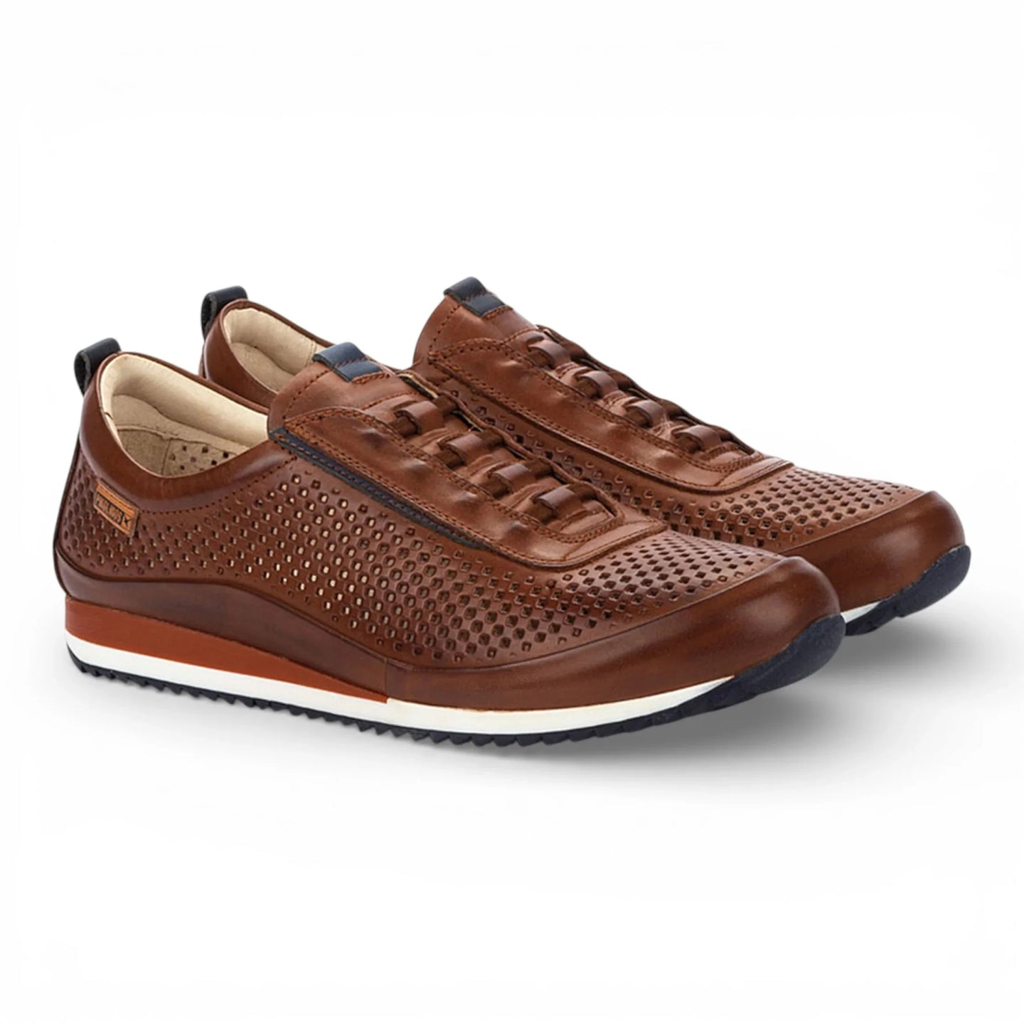 Liverpool - Herensneakers van bruin leer met elastische tailleband