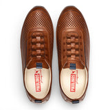 Liverpool - Herensneakers van bruin leer met elastische tailleband