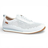 Liverpool - Heren witte leren instapsneakers met elastische tailleband
