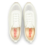 Liverpool - Heren witte leren instapsneakers met elastische tailleband
