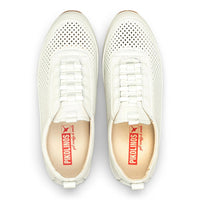 Liverpool - Heren witte leren instapsneakers met elastische tailleband