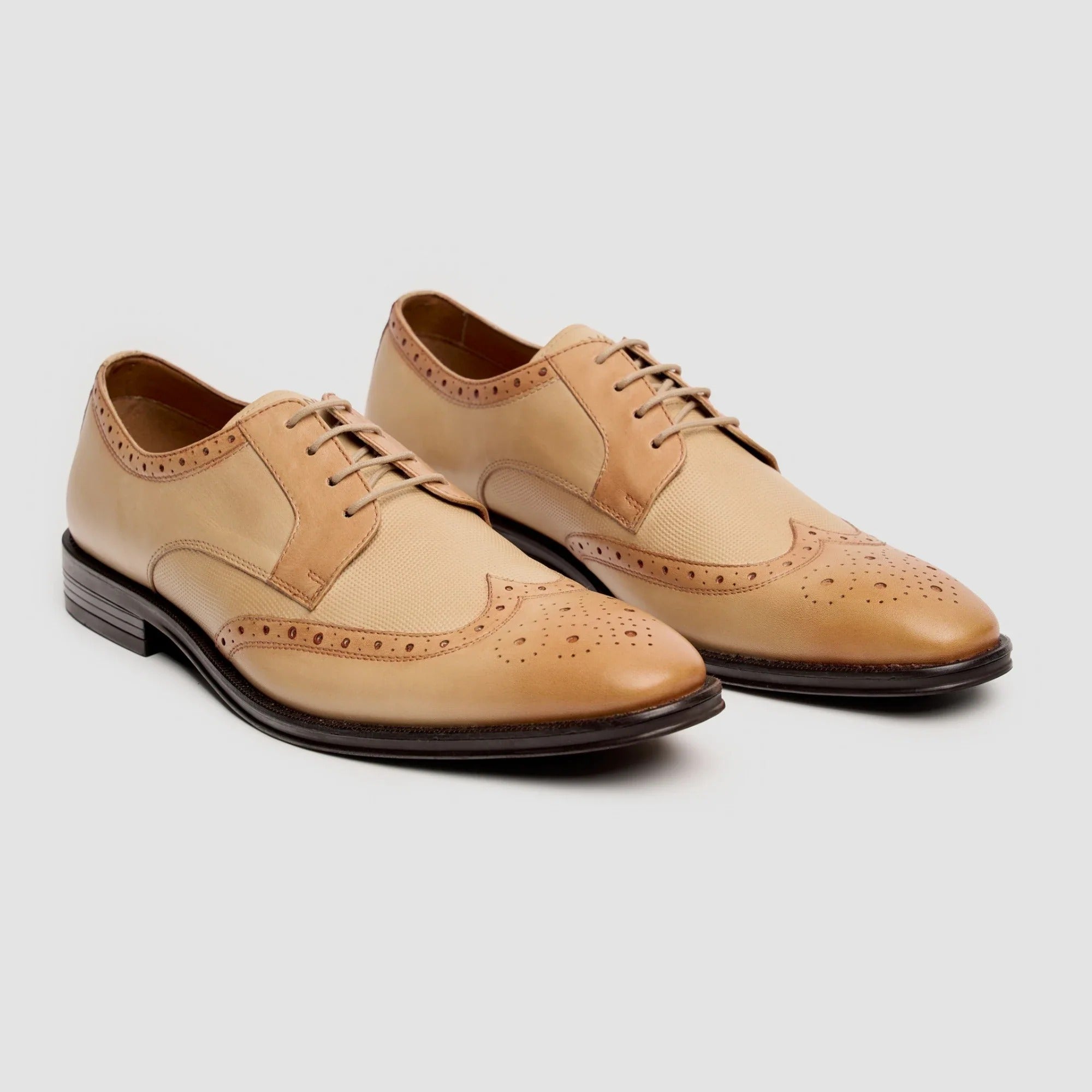Lorenzo - Ivoorwitte Oxford schoenen voor heren