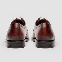Lorenzo - Heren Oxford schoenen van bruin gepolijst leer