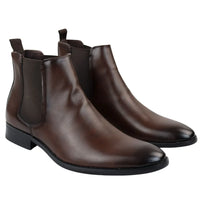 Men's Chelsea Slip On Brown Ankle Boots