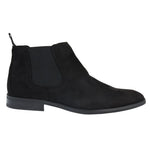 Men's Slip On Black Suede Leather Lined Chelsea Boots