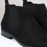 Men's Slip On Black Suede Leather Lined Chelsea Boots