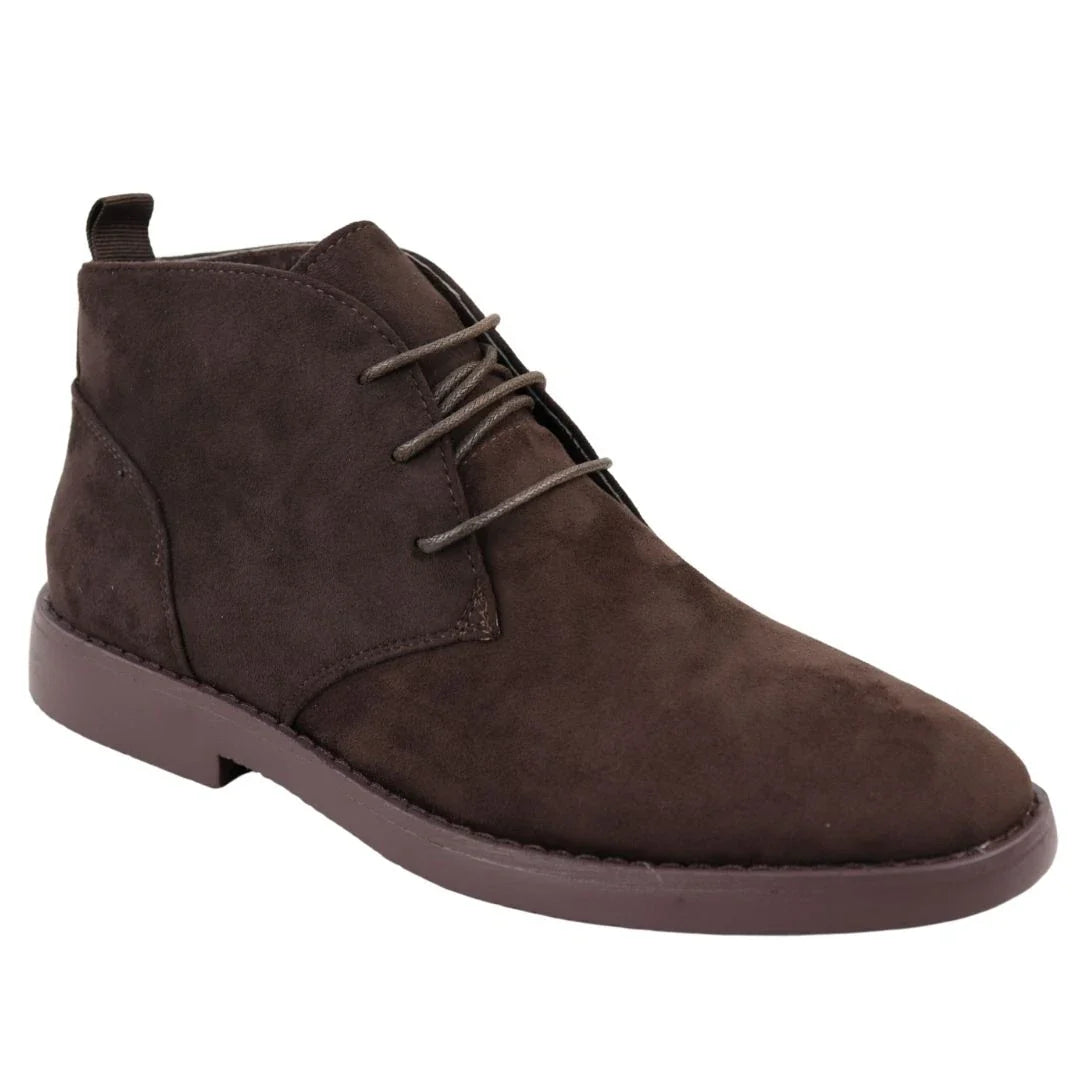 Mens's Chukka Desert Lace Up Brown Ankle Boots